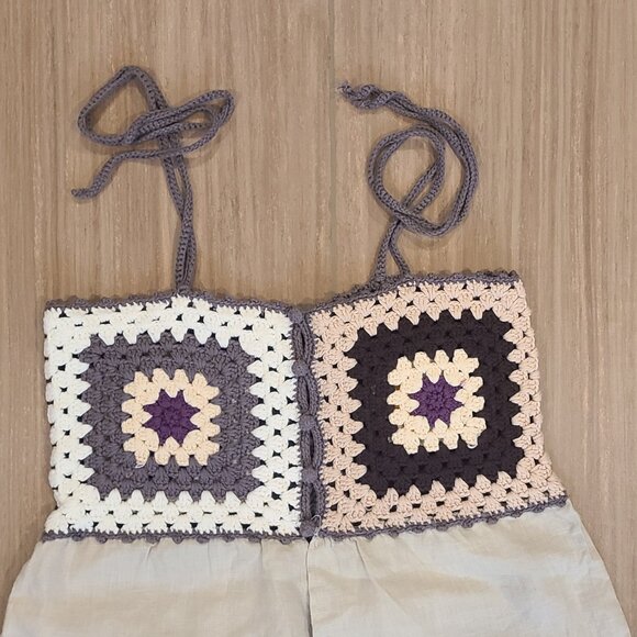 Zara crochet linen onesie jumpsuit romper - Picture 2 of 6